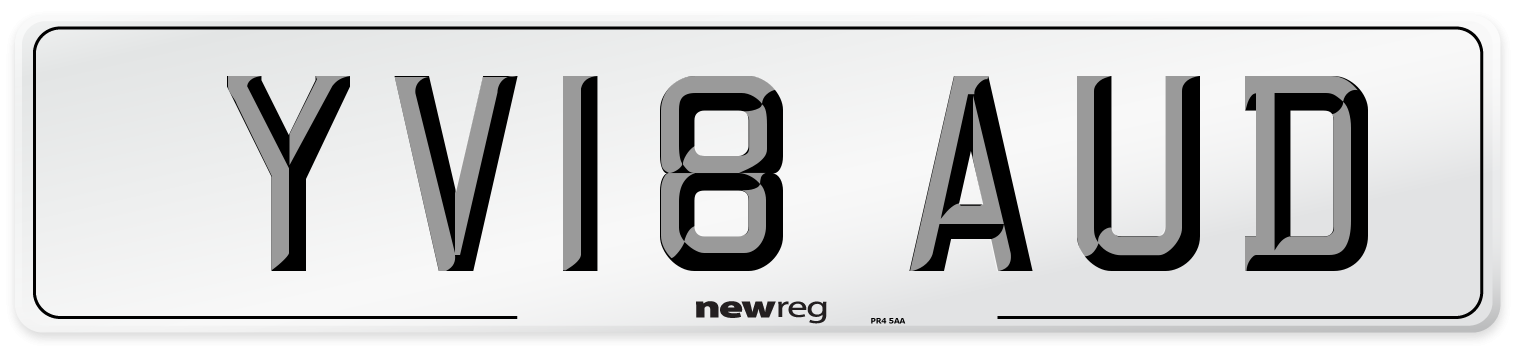 YV18 AUD Number Plate from New Reg